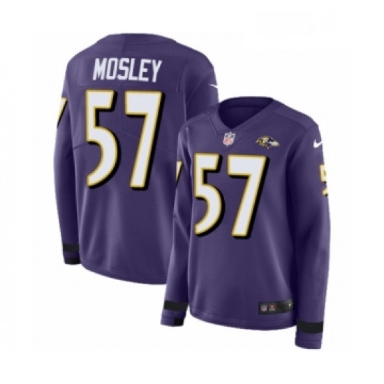 Womens Nike Baltimore Ravens 57 CJ Mosley Limited Purple Therma Long Sleeve NFL Jersey Womens Nike Baltimore Ravens 57 CJ Mosley Limited Purple Therma Long Sleeve NFL Jersey