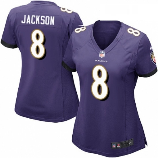 Womens Nike Baltimore Ravens 8 Lamar Jackson Game Purple Team Color NFL Jersey Womens Nike Baltimore Ravens 8 Lamar Jackson Game Purple Team Color NFL Jersey