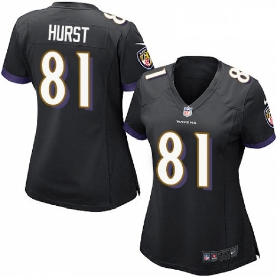 Womens Nike Baltimore Ravens 81 Hayden Hurst Game Black Alternate NFL Jersey Womens Nike Baltimore Ravens 81 Hayden Hurst Game Black Alternate NFL Jersey