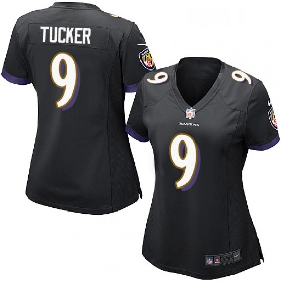 Womens Nike Baltimore Ravens 9 Justin Tucker Game Black Alternate NFL Jersey Womens Nike Baltimore Ravens 9 Justin Tucker Game Black Alternate NFL Jersey