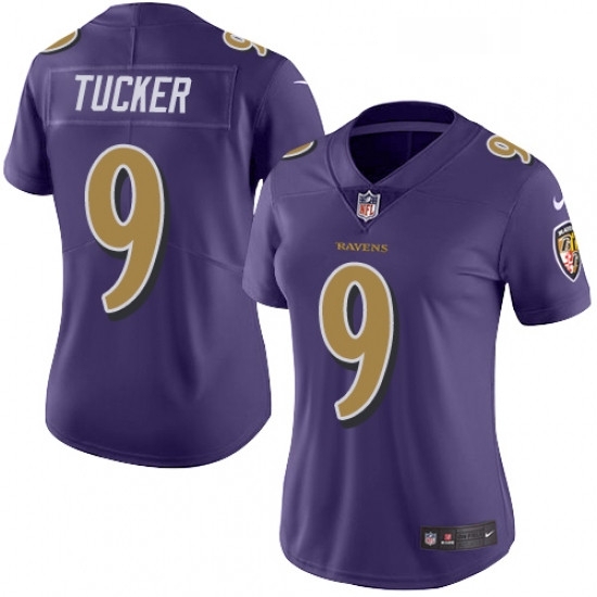 Womens Nike Baltimore Ravens 9 Justin Tucker Limited Purple Rush Vapor Untouchable NFL Jersey Womens Nike Baltimore Ravens 9 Justin Tucker Limited Purple Rush Vapor Untouchable NFL Jersey
