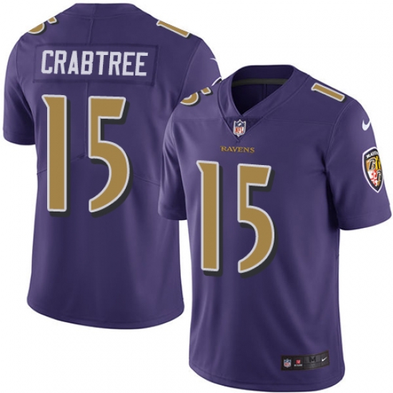 Nike Ravens #15 Michael Crabtree Purple Youth Stitched NFL Limited Rush Jersey Nike Ravens #15 Michael Crabtree Purple Youth Stitched NFL Limited Rush Jersey
