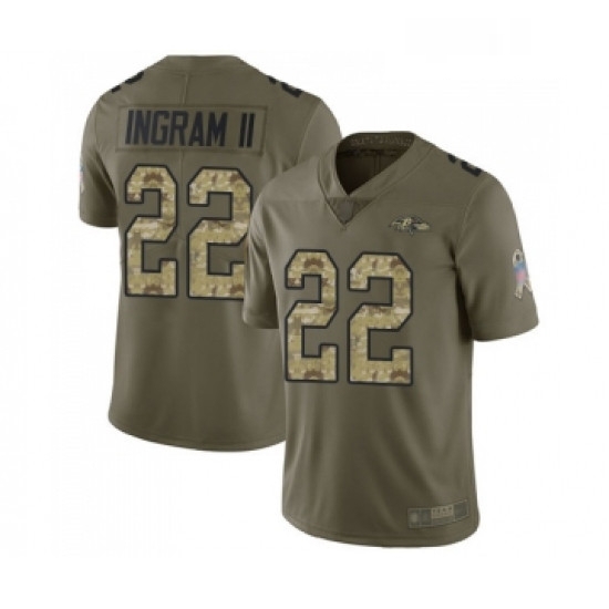 Youth Baltimore Ravens 22 Mark Ingram II Limited Olive Camo Salute to Service Football Jersey Youth Baltimore Ravens 22 Mark Ingram II Limited Olive Camo Salute to Service Football Jersey