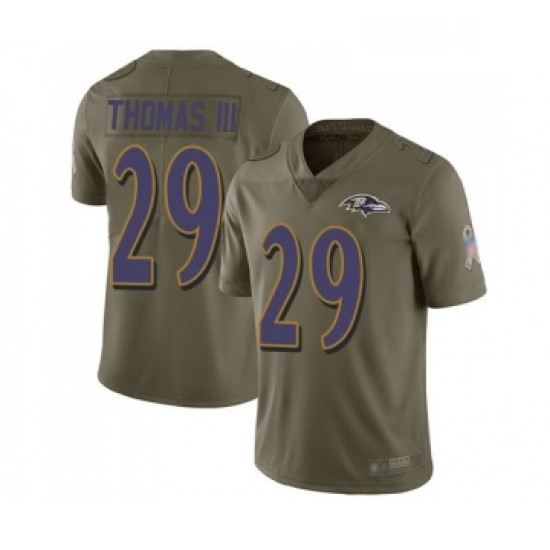 Youth Baltimore Ravens 29 Earl Thomas III Limited Olive 2017 Salute to Service Football Jersey Youth Baltimore Ravens 29 Earl Thomas III Limited Olive 2017 Salute to Service Football Jersey