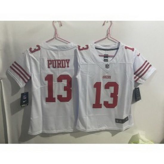 Youth Nike 49ers 13 Brock Purdy White Vapor Limited Jersey Youth Nike 49ers 13 Brock Purdy White Vapor Limited Jersey