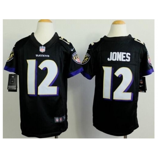 Youth Nike Baltimore Ravens #12 Jacoby Jones Black Alternate Stitched NFL New Elite Jersey Youth Nike Baltimore Ravens #12 Jacoby Jones Black Alternate Stitched NFL New Elite Jersey