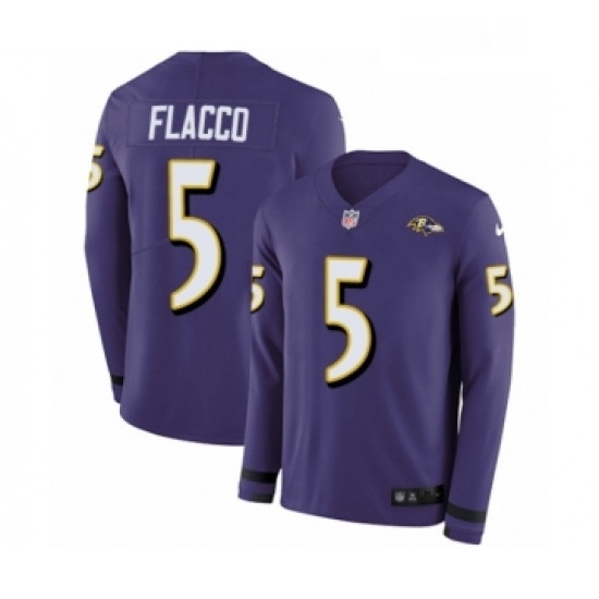 Youth Nike Baltimore Ravens 5 Joe Flacco Limited Purple Therma Long Sleeve NFL Jersey Youth Nike Baltimore Ravens 5 Joe Flacco Limited Purple Therma Long Sleeve NFL Jersey