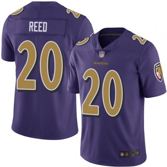 Youth Ravens 20 Ed Reed Purple Stitched Football Limited Rush Jersey Youth Ravens 20 Ed Reed Purple Stitched Football Limited Rush Jersey
