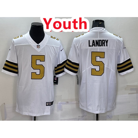 Youth Saints 5 Jarvis Landry White Color Rush Jersey Youth Saints 5 Jarvis Landry White Color Rush Jersey