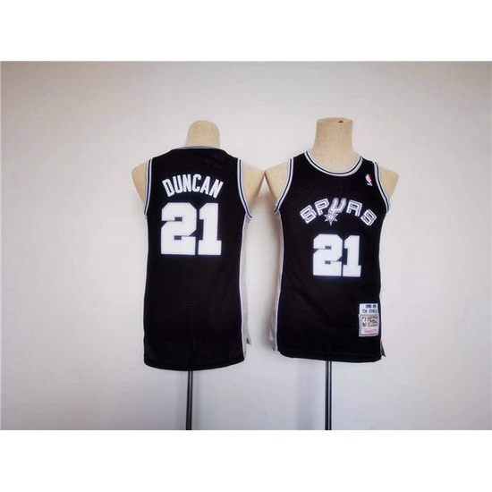 Youth Spurs 21 Tim Duncan Black Stitched Football Jersey Youth Spurs 21 Tim Duncan Black Stitched Football Jersey