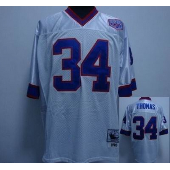 BUFFALO BILLs 34 THOMAS white mitchellandness BUFFALO BILLs 34 THOMAS white mitchellandness