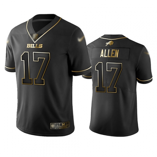 Bills 17 Josh Allen Black Men Stitched Football Limited Golden Edition Jersey Bills 17 Josh Allen Black Men Stitched Football Limited Golden Edition Jersey