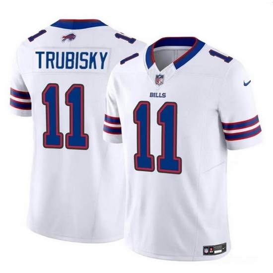 Men Buffalo Bills 11 Mitch Trubisky White 2023 F U S E Vapor Untouchable Limited Stitched Football Jersey Men Buffalo Bills 11 Mitch Trubisky White 2023 F U S E Vapor Untouchable Limited Stitched Football Jersey