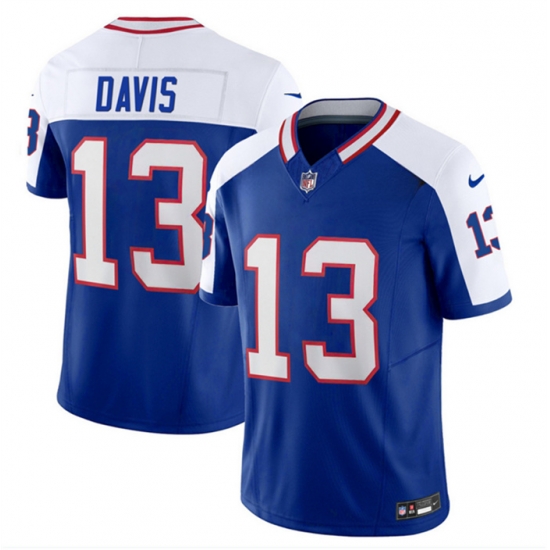 Men Buffalo Bills 13 Gabe Davis Blue White 2023 F U S E Throwback Vapor Untouchable Limited Stitched Jersey Men Buffalo Bills 13 Gabe Davis Blue White 2023 F U S E Throwback Vapor Untouchable Limited Stitched Jersey