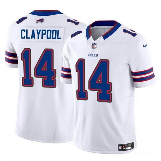 Men Buffalo Bills 14 Chase Claypool White 2024 F U S E Vapor Untouchable Limited Stitched Football Jersey Men Buffalo Bills 14 Chase Claypool White 2024 F U S E Vapor Untouchable Limited Stitched Football Jersey