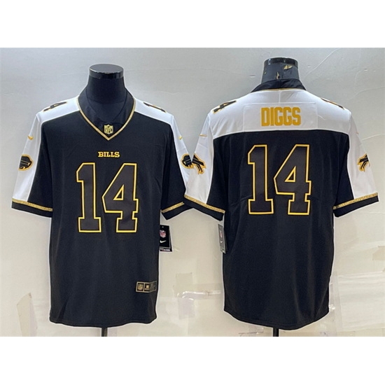 Men Buffalo Bills 14 Stefon Diggs Black Gold Thanksgiving Vapor Untouchable Limited Stitched Jersey Men Buffalo Bills 14 Stefon Diggs Black Gold Thanksgiving Vapor Untouchable Limited Stitched Jersey