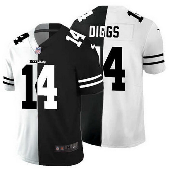 Men Buffalo Bills 14 Stefon Diggs Black White Split Vapor Untouchable Limited Stitched Jersey Men Buffalo Bills 14 Stefon Diggs Black White Split Vapor Untouchable Limited Stitched Jersey