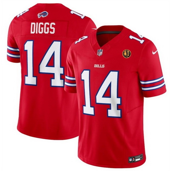 Men Buffalo Bills 14 Stefon Diggs Red 2023 F U S E With John Madden Patch Vapor Limited Stitched Football Jersey Men Buffalo Bills 14 Stefon Diggs Red 2023 F U S E With John Madden Patch Vapor Limited Stitched Football Jersey
