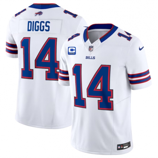 Men Buffalo Bills 14 Stefon Diggs White 2023 F U S E With 3 Star C Patch Vapor Untouchable Limited Stitched Jersey Men Buffalo Bills 14 Stefon Diggs White 2023 F U S E With 3 Star C Patch Vapor Untouchable Limited Stitched Jersey