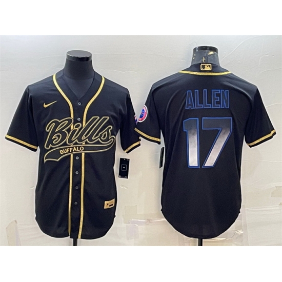 Men Buffalo Bills 17 Josh Allen Black Smoke Fashion With Patch Cool Base Stitched Baseball Jersey Men Buffalo Bills 17 Josh Allen Black Smoke Fashion With Patch Cool Base Stitched Baseball Jersey