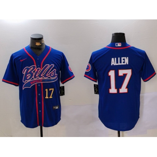 Men Buffalo Bills 17 Josh Allen Blue Team Cool Base Stitched Baseball Jersey 3 Men Buffalo Bills 17 Josh Allen Blue Team Cool Base Stitched Baseball Jersey 3