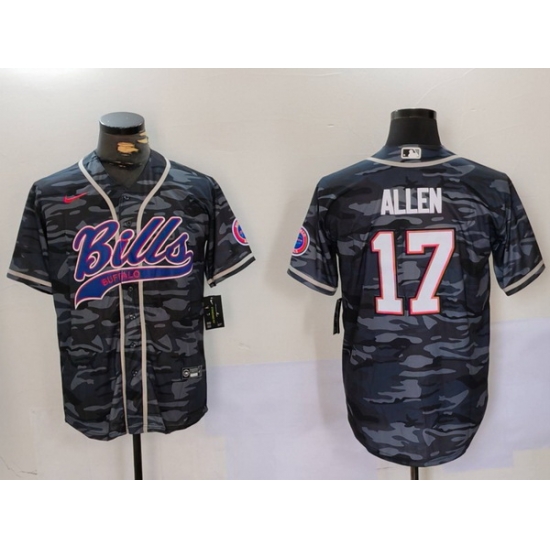 Men Buffalo Bills 17 Josh Allen Camo Team Cool Base Stitched Baseball Jersey 2 Men Buffalo Bills 17 Josh Allen Camo Team Cool Base Stitched Baseball Jersey 2