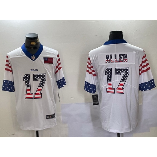 Men Buffalo Bills 17 Josh Allen White 2019 USA Flag Fashion Limited Stitched Football Jersey Men Buffalo Bills 17 Josh Allen White 2019 USA Flag Fashion Limited Stitched Football Jersey