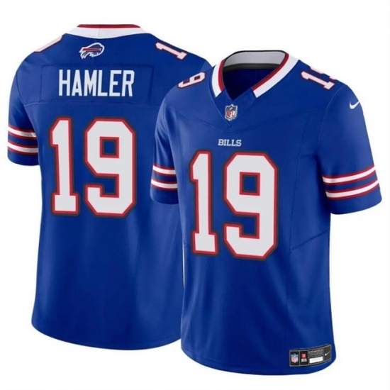 Men Buffalo Bills 19 KJ Hamler Blue 2024 F U S E Vapor Untouchable Limited Stitched Football Jersey Men Buffalo Bills 19 KJ Hamler Blue 2024 F U S E Vapor Untouchable Limited Stitched Football Jersey