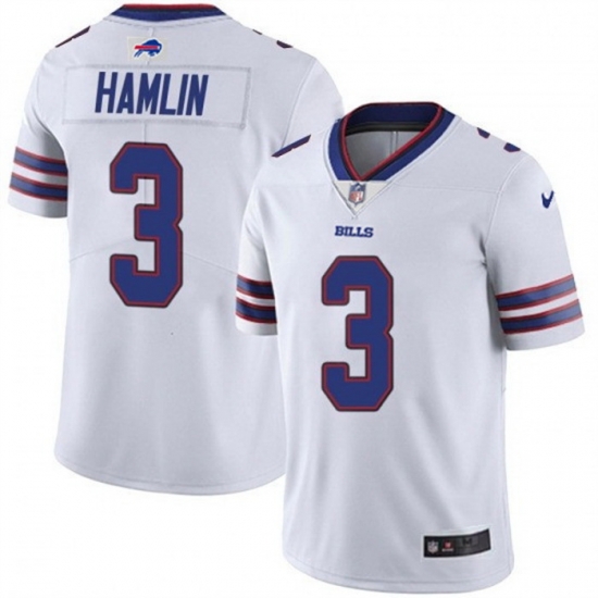 Men Buffalo Bills 3 Damar Hamlin White Vapor Untouchable Limited Stitched Jersey Men Buffalo Bills 3 Damar Hamlin White Vapor Untouchable Limited Stitched Jersey