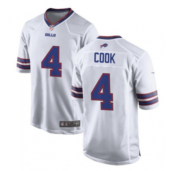 Men Buffalo Bills 4 James Cook White Stitched Game Football Jersey Men Buffalo Bills 4 James Cook White Stitched Game Football Jersey