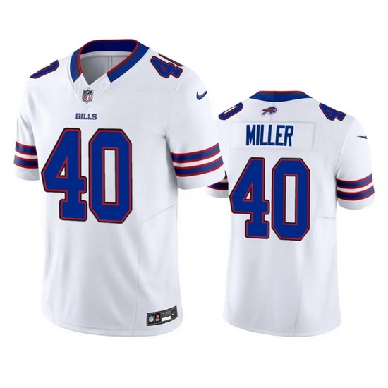 Men Buffalo Bills 40 Von Miller White 2023 F U S E Vapor Untouchable Limited Stitched Jersey Men Buffalo Bills 40 Von Miller White 2023 F U S E Vapor Untouchable Limited Stitched Jersey