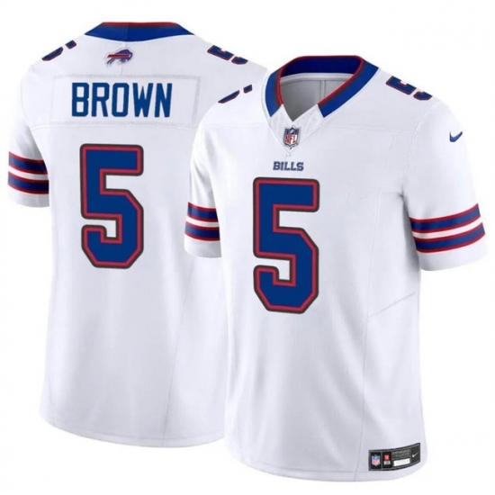 Men Buffalo Bills 5 Anthony Brown White 2024 F U S E Vapor Untouchable Limited Stitched Football Jersey Men Buffalo Bills 5 Anthony Brown White 2024 F U S E Vapor Untouchable Limited Stitched Football Jersey