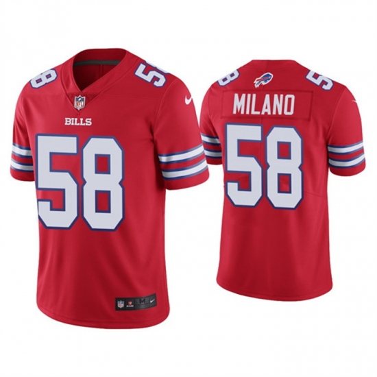 Men Buffalo Bills 58 Matt Milano 2022 Red Vapor Untouchable Limited Stitched Jersey Men Buffalo Bills 58 Matt Milano 2022 Red Vapor Untouchable Limited Stitched Jersey