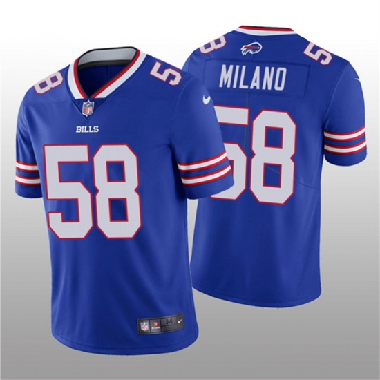 Men Buffalo Bills 58 Matt Milano 2022 Royal Vapor Untouchable Limited Stitched Jersey Men Buffalo Bills 58 Matt Milano 2022 Royal Vapor Untouchable Limited Stitched Jersey