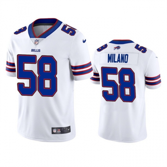 Men Buffalo Bills 58 Matt Milano 2022 White Vapor Untouchable Limited Stitched Jersey Men Buffalo Bills 58 Matt Milano 2022 White Vapor Untouchable Limited Stitched Jersey