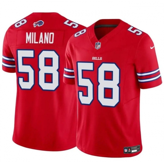 Men Buffalo Bills 58 Matt Milano Red 2024 F U S E Vapor Untouchable Limited Stitched Football Jersey Men Buffalo Bills 58 Matt Milano Red 2024 F U S E Vapor Untouchable Limited Stitched Football Jersey