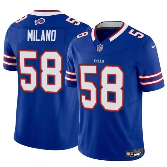 Men Buffalo Bills 58 Matt Milano Royal 2024 F U S E Vapor Untouchable Limited Stitched Football Jersey Men Buffalo Bills 58 Matt Milano Royal 2024 F U S E Vapor Untouchable Limited Stitched Football Jersey