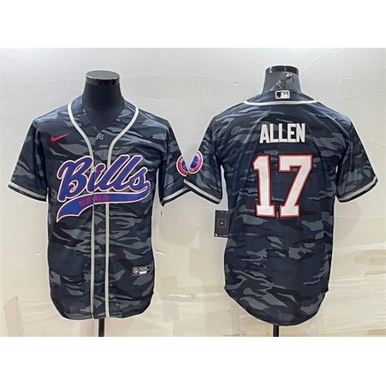 Men Buffalo Bills Blank 17 Josh Allen Grey Navy Camo With Patch Cool Base Stitched Baseball Jersey Men Buffalo Bills Blank 17 Josh Allen Grey Navy Camo With Patch Cool Base Stitched Baseball Jersey