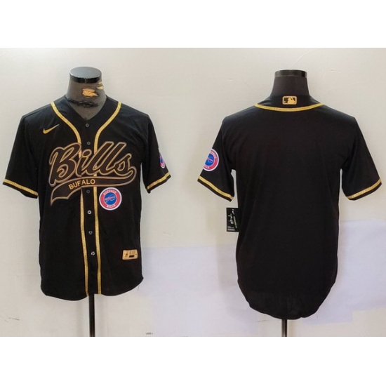 Men Buffalo Bills Blank Black Team Cool Base Stitched Baseball Jersey Men Buffalo Bills Blank Black Team Cool Base Stitched Baseball Jersey