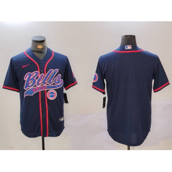 Men Buffalo Bills Blank Navy Team Cool Base Stitched Baseball Jersey Men Buffalo Bills Blank Navy Team Cool Base Stitched Baseball Jersey