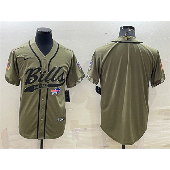 Men Buffalo Bills Blank Olive Salute To Service Cool Base Stitched Baseball Jersey Men Buffalo Bills Blank Olive Salute To Service Cool Base Stitched Baseball Jersey