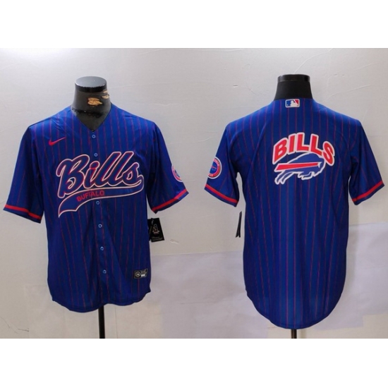 Men Buffalo Bills big logo Blue Team Cool Base Stitched Baseball Jersey 1 Men Buffalo Bills big logo Blue Team Cool Base Stitched Baseball Jersey 1