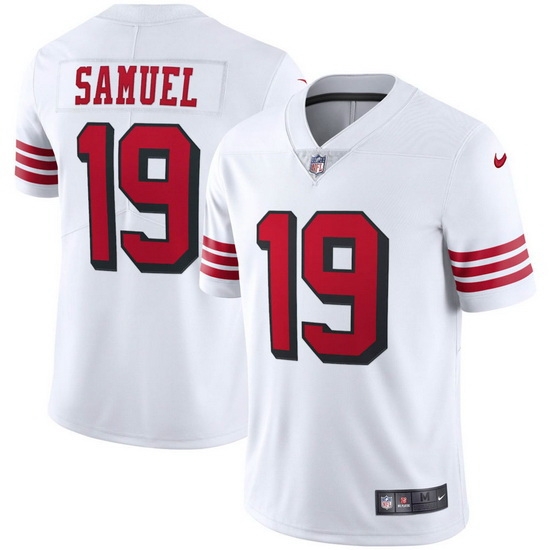 Men Francisco 49ers Deebo Samuel #19 White Rush Football Jersey Men Francisco 49ers Deebo Samuel #19 White Rush Football Jersey