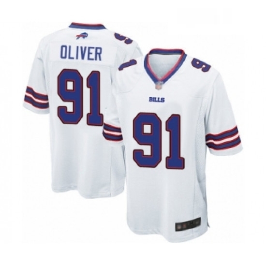 Mens Buffalo Bills 91 Ed Oliver Game White Football Jersey Mens Buffalo Bills 91 Ed Oliver Game White Football Jersey