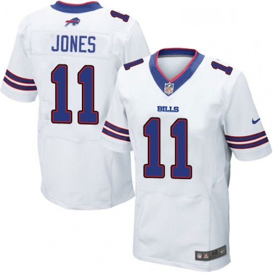 Mens Nike Buffalo Bills 11 Zay Jones Elite White NFL Jersey Mens Nike Buffalo Bills 11 Zay Jones Elite White NFL Jersey