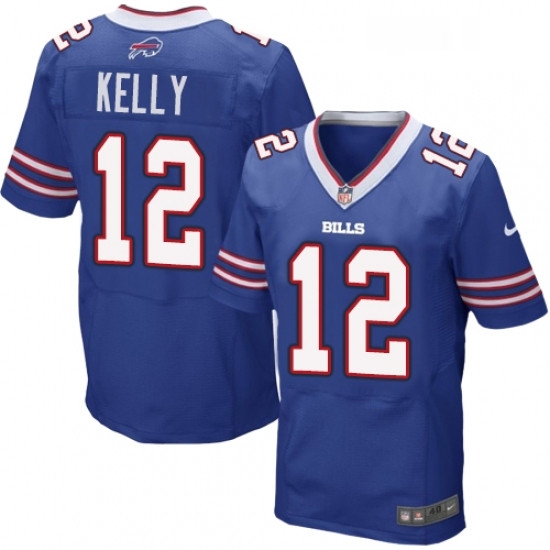 Mens Nike Buffalo Bills 12 Jim Kelly Elite Royal Blue Team Color NFL Jersey Mens Nike Buffalo Bills 12 Jim Kelly Elite Royal Blue Team Color NFL Jersey
