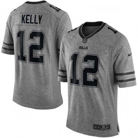 Mens Nike Buffalo Bills 12 Jim Kelly Limited Gray Gridiron NFL Jersey Mens Nike Buffalo Bills 12 Jim Kelly Limited Gray Gridiron NFL Jersey