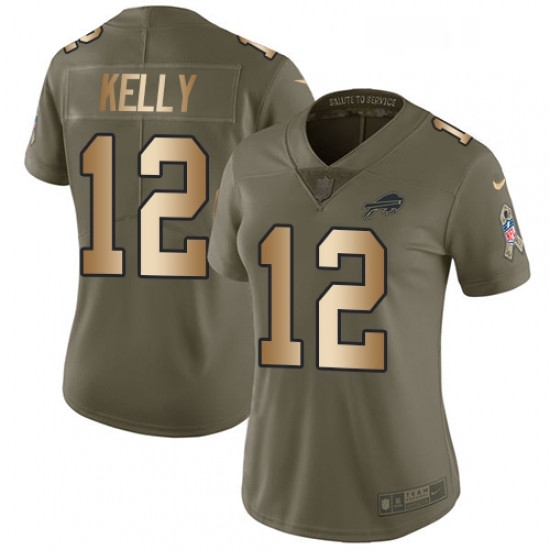 Mens Nike Buffalo Bills 12 Jim Kelly Limited OliveGold 2017 Salute to Service NFL Jersey Mens Nike Buffalo Bills 12 Jim Kelly Limited OliveGold 2017 Salute to Service NFL Jersey
