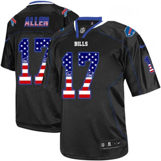 Mens Nike Buffalo Bills 17 Josh Allen Elite Black USA Flag Fashion NFL Jersey Mens Nike Buffalo Bills 17 Josh Allen Elite Black USA Flag Fashion NFL Jersey