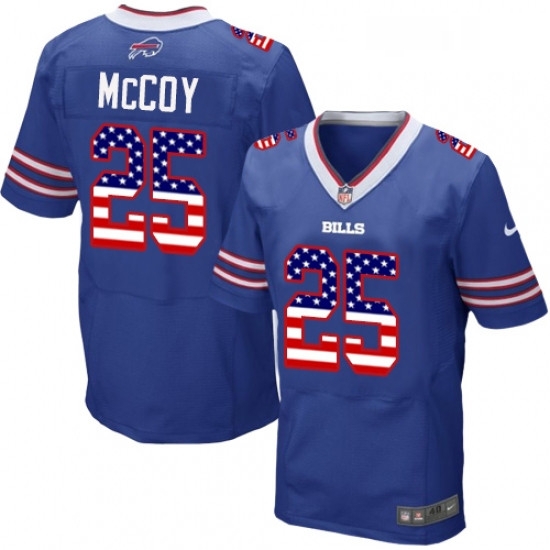 Mens Nike Buffalo Bills 25 LeSean McCoy Elite Royal Blue Home USA Flag Fashion NFL Jersey Mens Nike Buffalo Bills 25 LeSean McCoy Elite Royal Blue Home USA Flag Fashion NFL Jersey